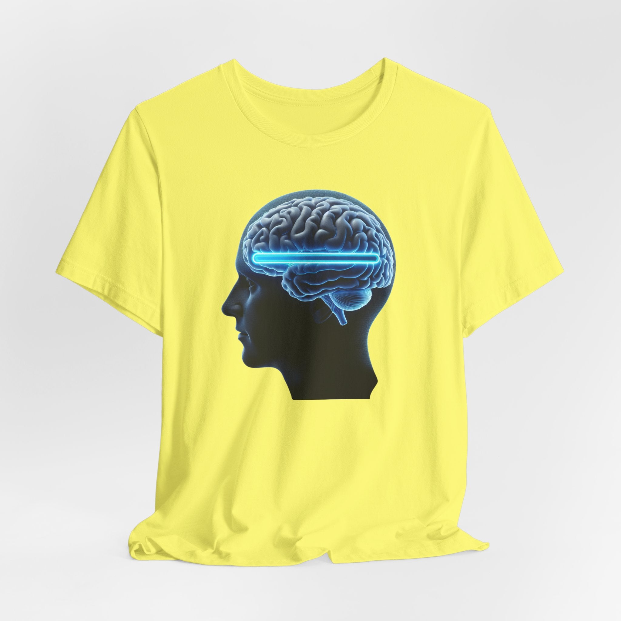 Neon Brain Graphic Tee, Unisex Brain Shirt, Science Gift, Cool Casual Tee, Brain Art T-Shirt, Unique Graphic Top
