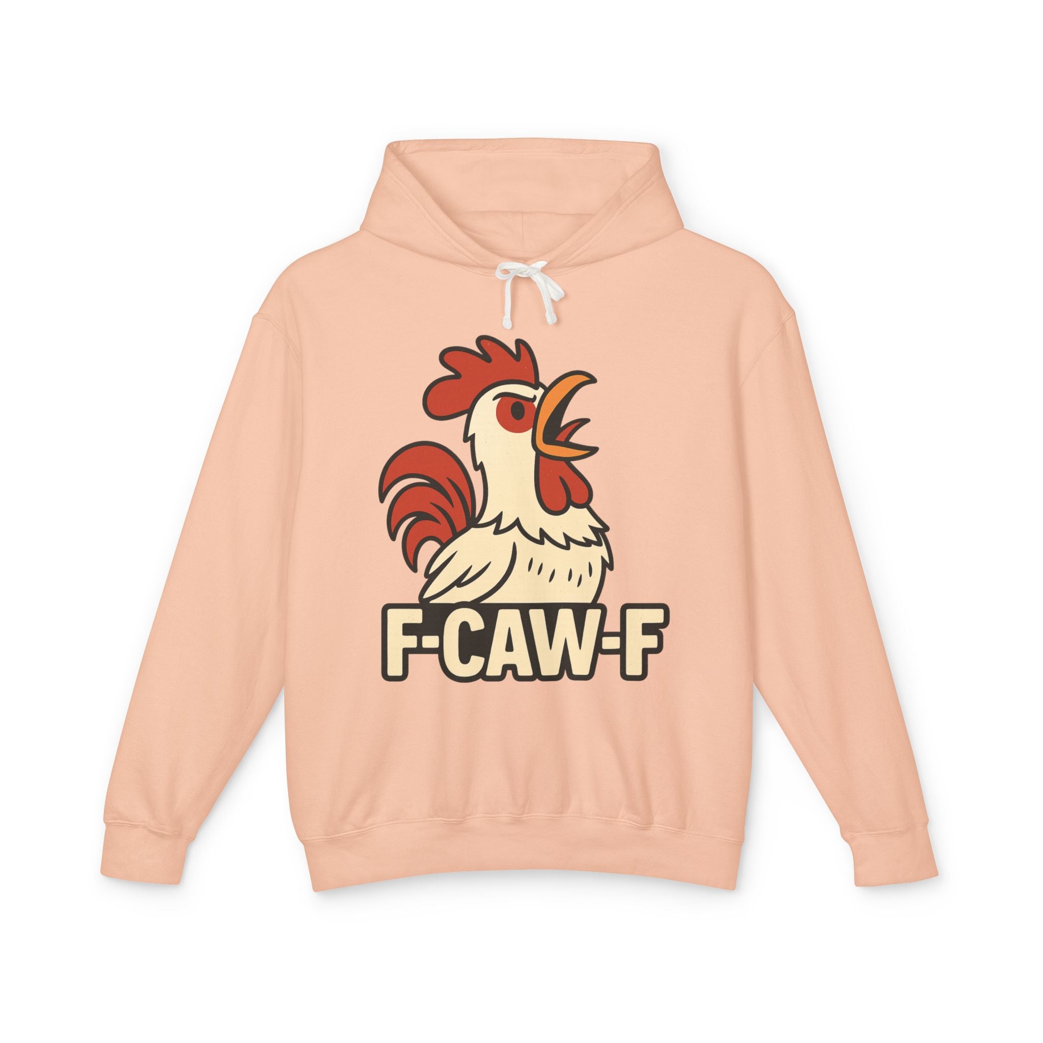 F-Caw-F Unisex Lightweight Hooded Sweatshirt, Funny Hoodie, Gift for Rooster Lovers, Humor Apparel, Casual Wear, Quirky Clothing
