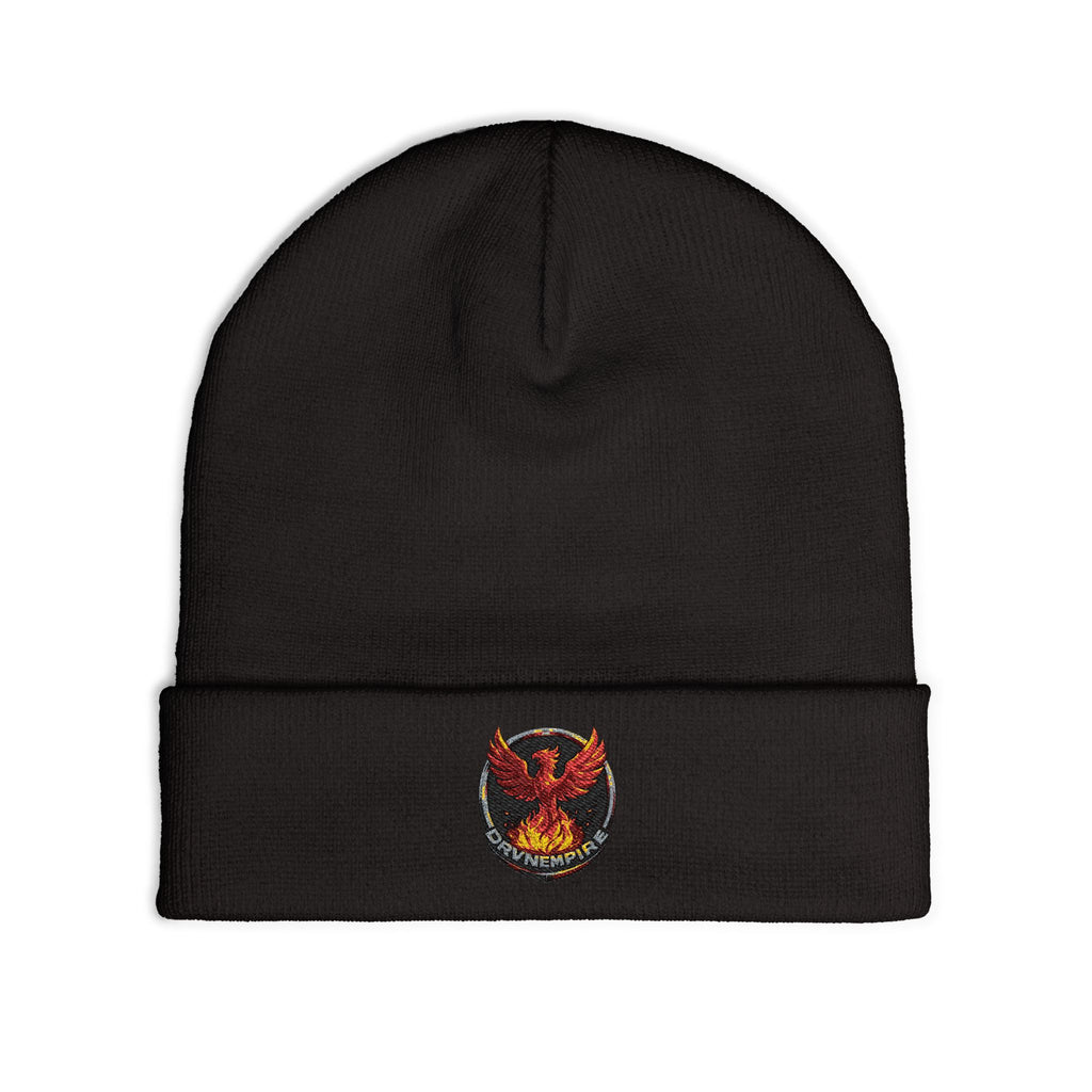 Phoenix Embroidered Knit Beanie — Firebird Patch Winter Hat