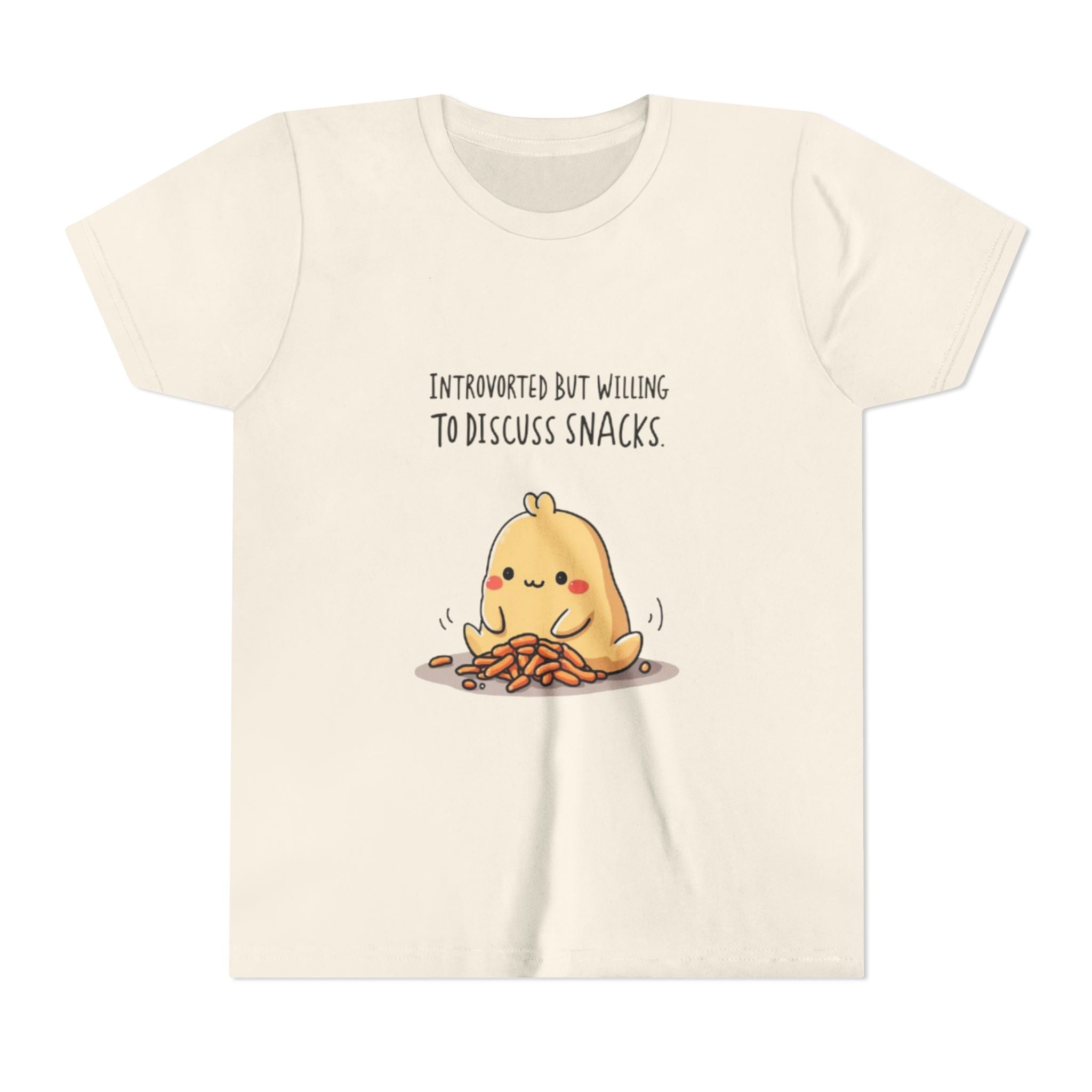 Introverted Snack Lover Youth Tee, Funny Kids Shirt, Cute Snack Lover Apparel, Gift for Introverts, Youth Casual Wear