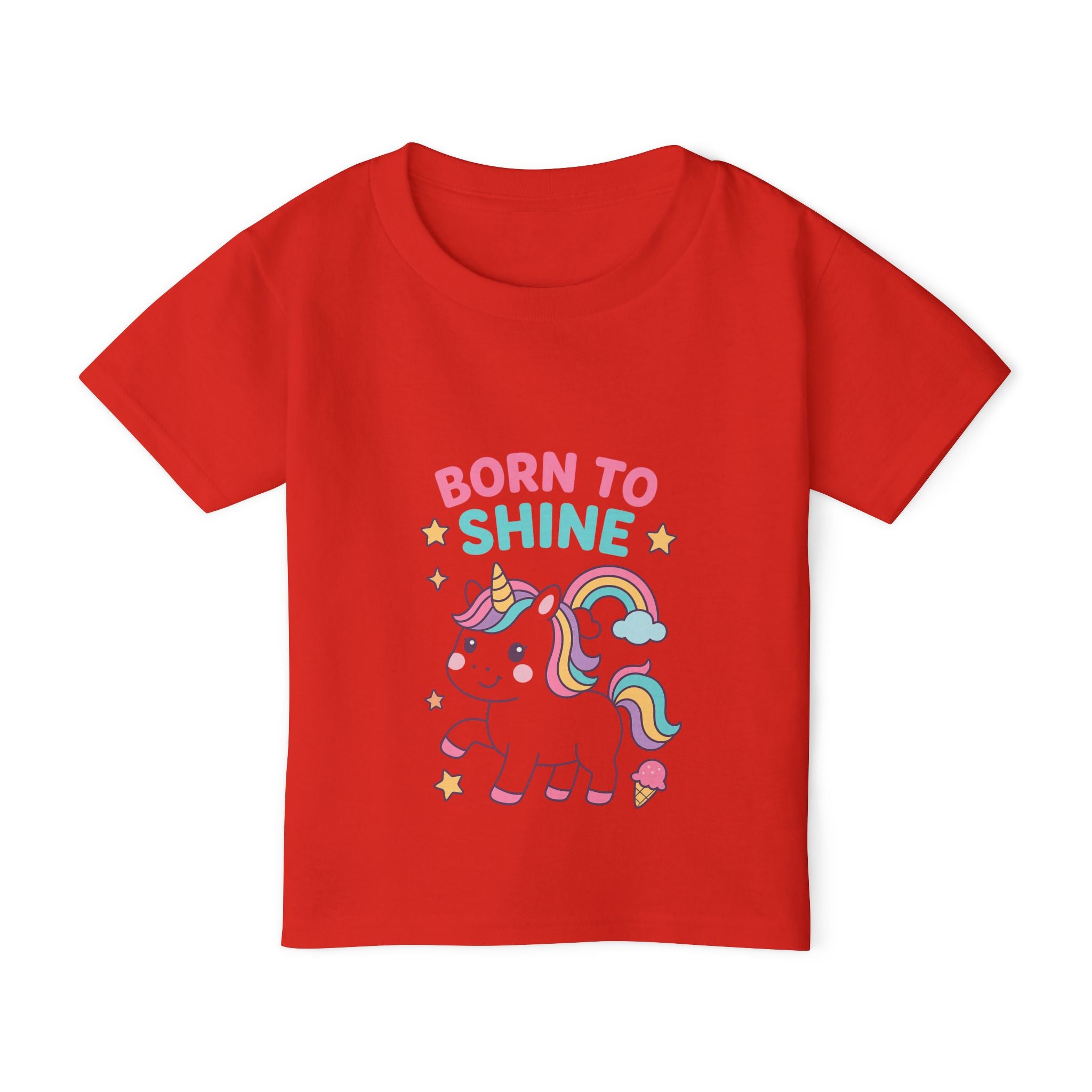 Unicorn Toddler T-Shirt | Born to Shine Kids Tee, Cute Unicorn Tee, Playful Baby Shirt, Birthday Gift for Kids, Rainbow T-shirt