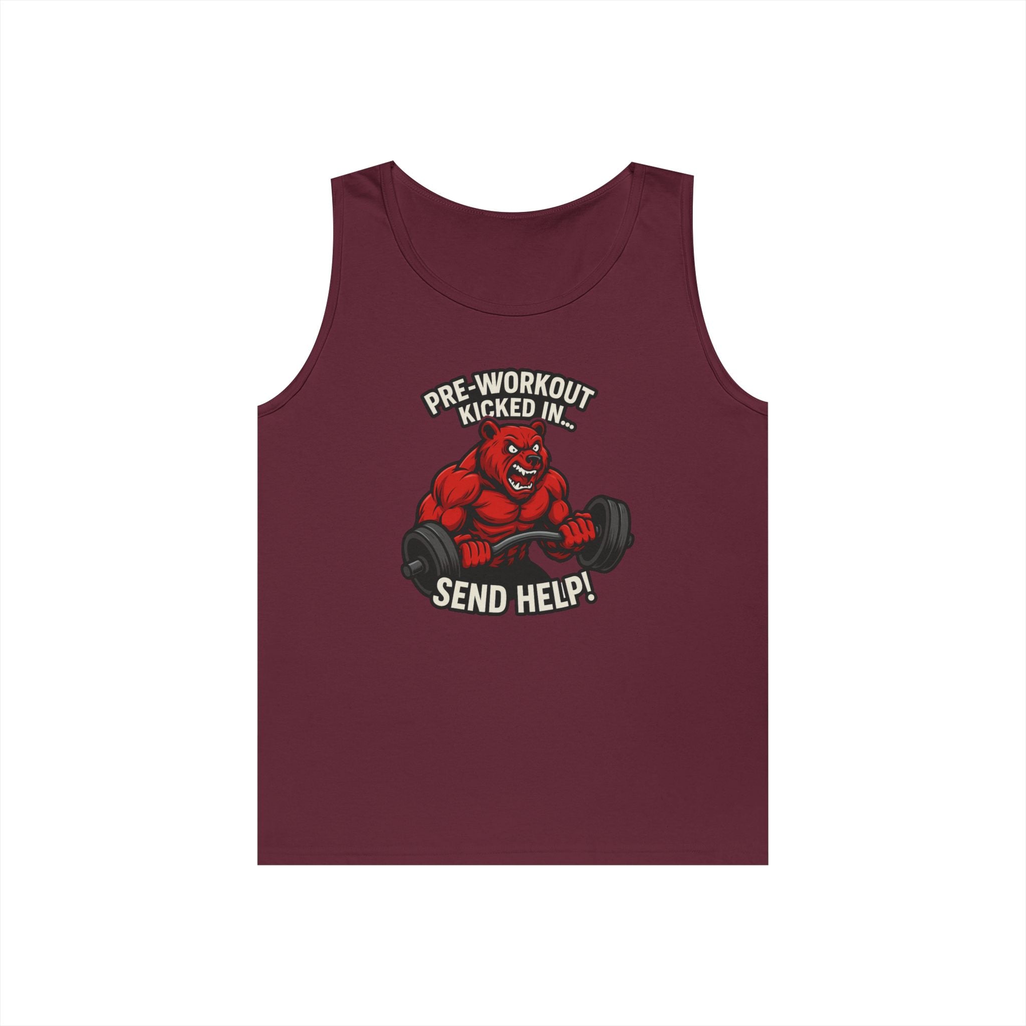 Pre-Workout Kicked In Send Help Tank Top | Fitness Gym Workout Tank