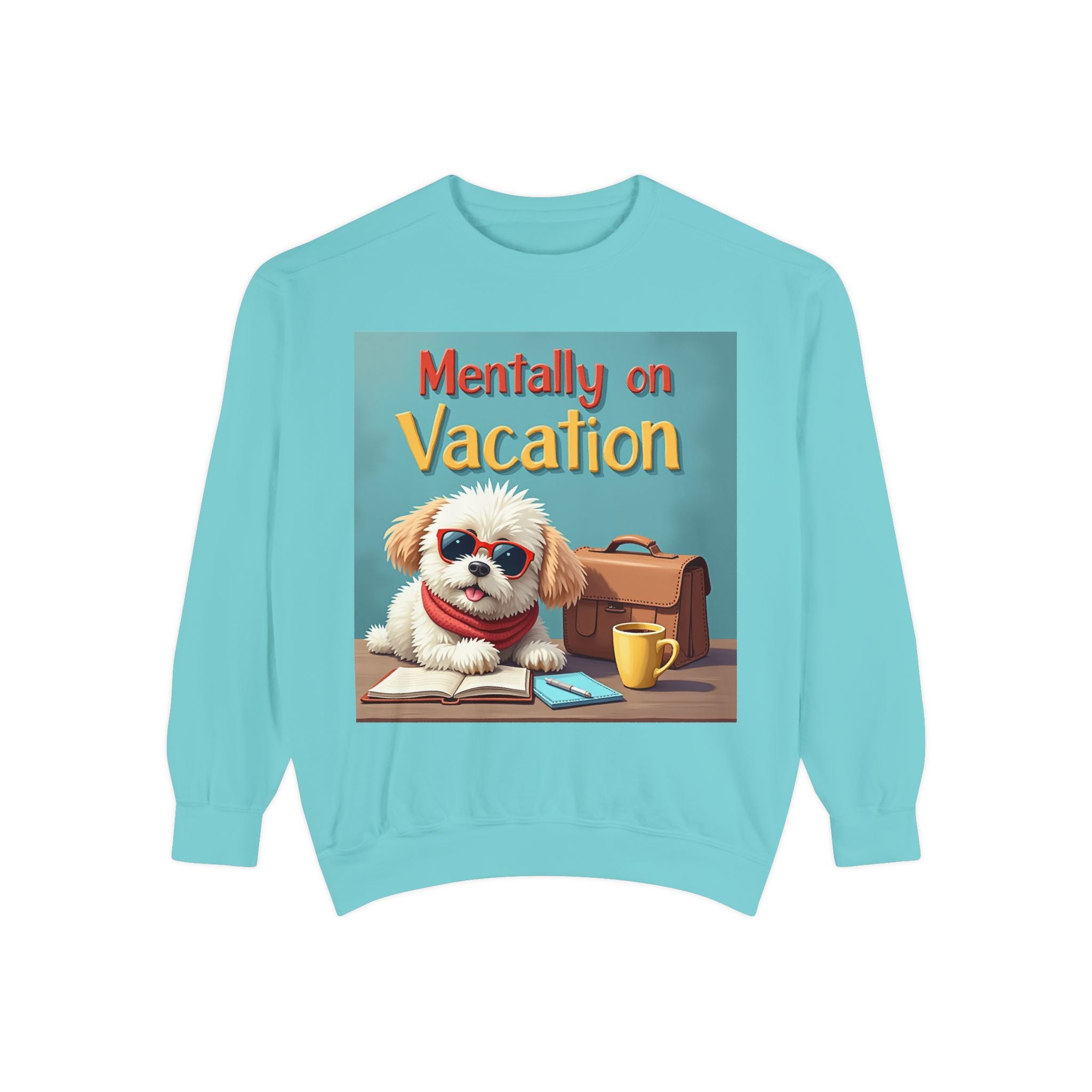 Unisex Dog-Themed Sweatshirt with Humorous Vacation Design, Perfect for Pet Lovers, Gift for Dog Owners, Cozy Casual Wear, Vacation Mood