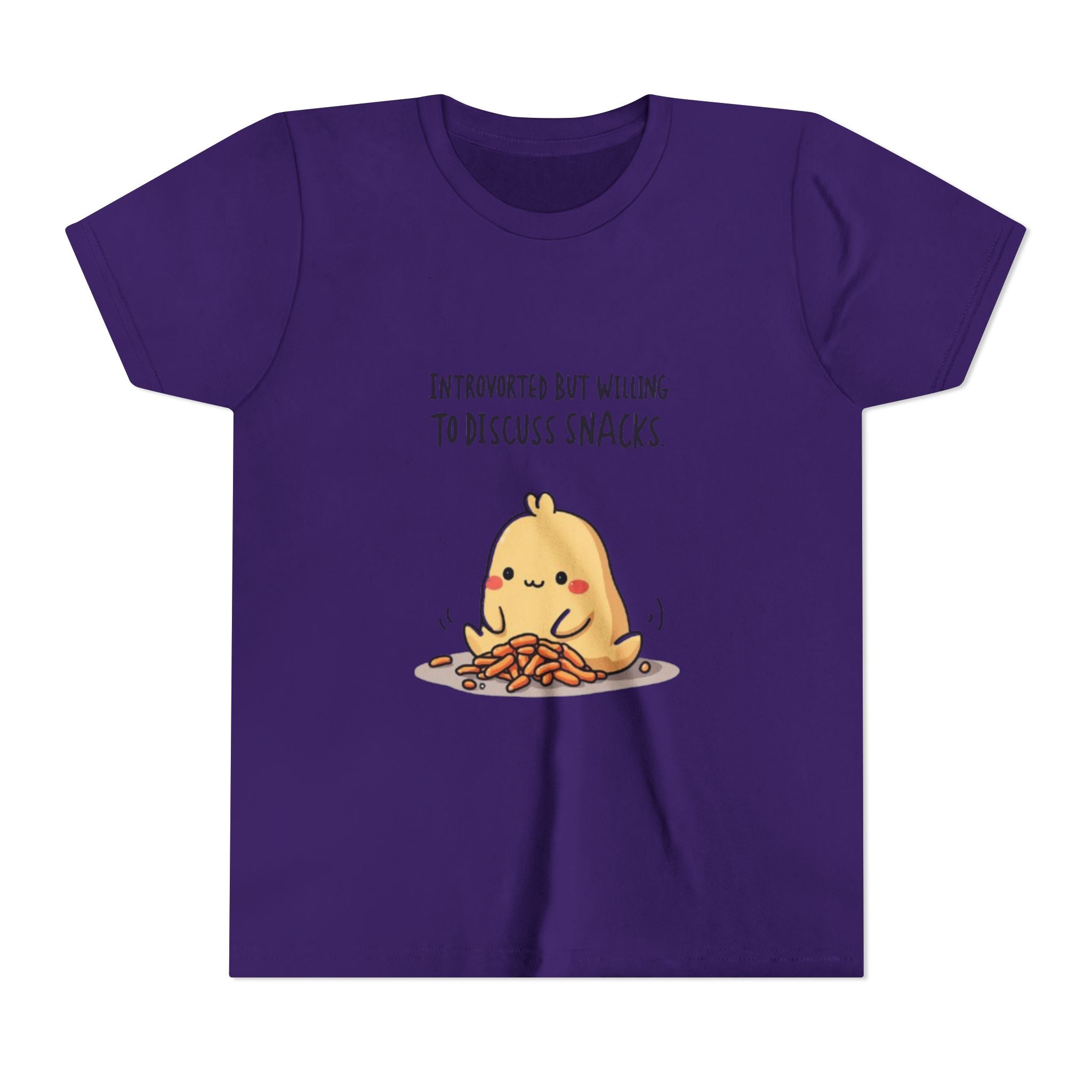 Introverted Snack Lover Youth Tee, Funny Kids Shirt, Cute Snack Lover Apparel, Gift for Introverts, Youth Casual Wear