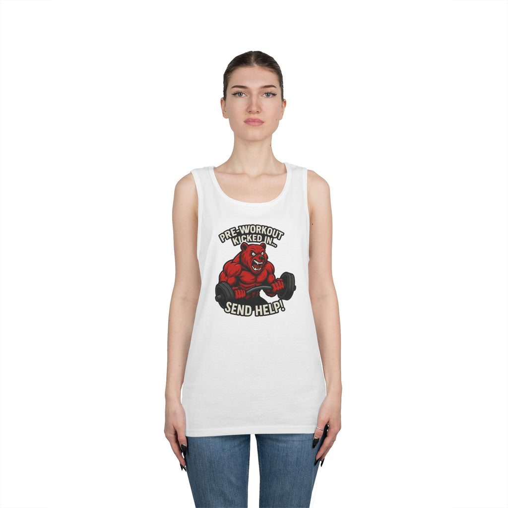 Pre-Workout Kicked In Send Help Tank Top | Fitness Gym Workout Tank