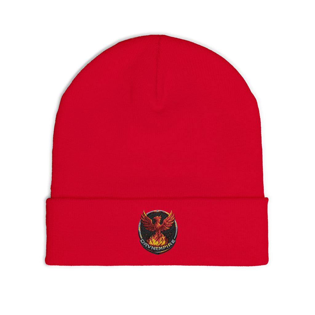 Phoenix Embroidered Knit Beanie — Firebird Patch Winter Hat