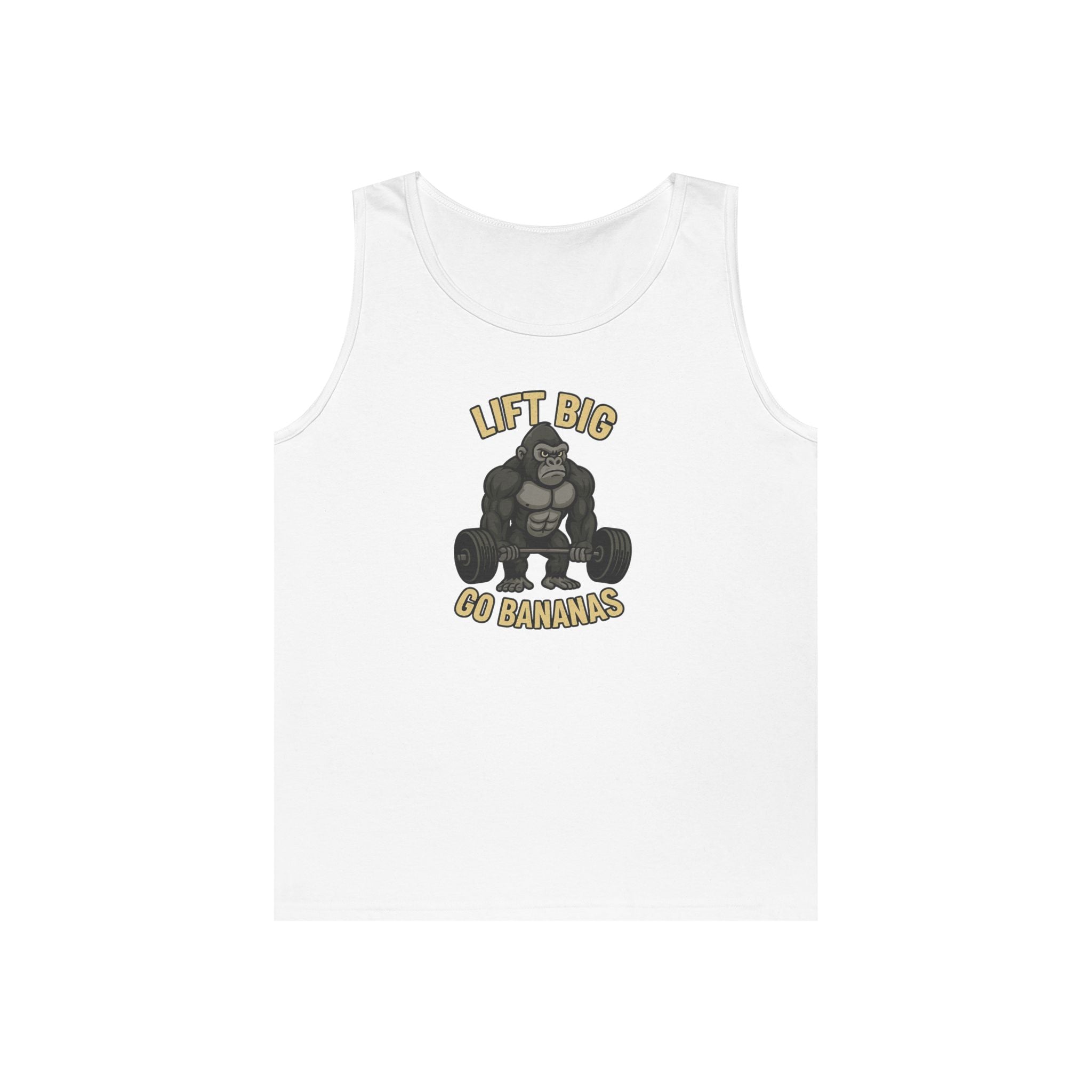 Gorilla Gym Tank Top - Lift Big, Go Bananas! Workout Apparel, Fitness Shirt, Unisex Exercise Top, Funny Gym Clothing