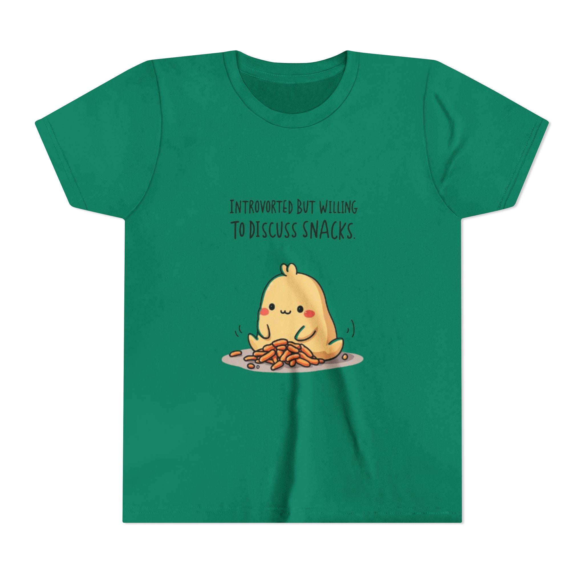 Introverted Snack Lover Youth Tee, Funny Kids Shirt, Cute Snack Lover Apparel, Gift for Introverts, Youth Casual Wear